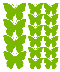 Naklejki na ścianę motyle 32 szt. limonkowy zielony matowy