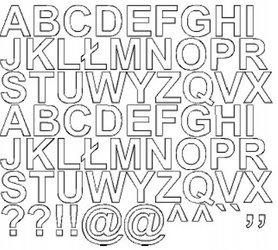 Naklejka litery samoprzylepne 2,5 cm naklejki biały matowy