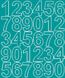 Naklejka cyfry samoprzylepne 4,5 cm naklejki turkusowy matowy