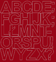 Naklejka litery samoprzylepne 10 cm ciemno czerwony matowy