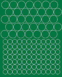 Naklejka na rower kask grochy koła 119 sztuk zielony z połyskiem