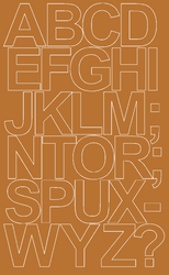 Naklejki litery samoprzylepne 12 cm miedziany matowy