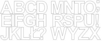 Naklejka litery samoprzylepne 6 cm naklejki biały matowy