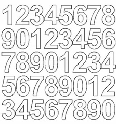 Naklejka cyfry samoprzylepne 3,5 cm naklejki biały matowy