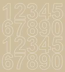 Naklejka cyfry samoprzylepne 5 cm naklejki beżowy z połyskiem