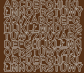 Naklejka litery samoprzylepne 2 cm naklejki z folii brązowy z połyskiem