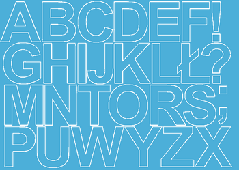 Naklejki litery samoprzylepne 8 cm jasnoniebieski z połyskiem