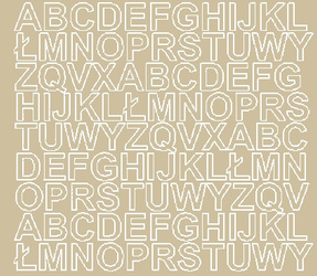 Naklejka litery samoprzylepne 2 cm naklejki beżowy z połyskiem