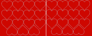 Naklejki serca walentynki 6 cm naklejka 30 sztuk czerwony połysk