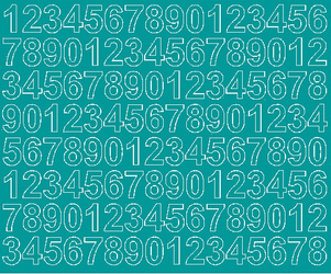 Naklejka cyfry samoprzylepne 2 cm naklejki turkusowy matowy