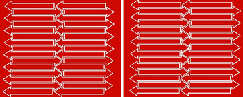 Naklejka strzałki 10x2cm 60 sztuk naklejki czerwony matowy