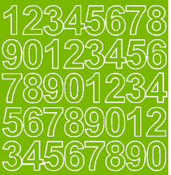 Naklejki cyfry samoprzylepne 3,5 cm limonkowy zielony z połyskiem