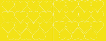 Naklejki serca walentynki 6 cm naklejka 30 szt żółty z połyskiem