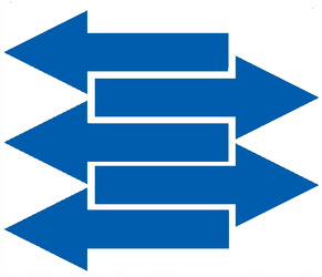 Naklejka strzałki 40x15 cm 5 sztuk naklejki niebieski matowy