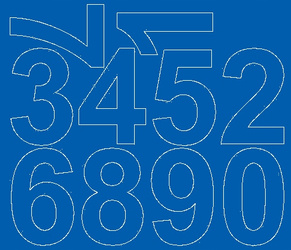 Naklejka cyfry samoprzylepne 8 cm naklejki niebieski z połyskiem