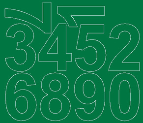 Naklejka cyfry samoprzylepne 8 cm naklejki zielony matowy