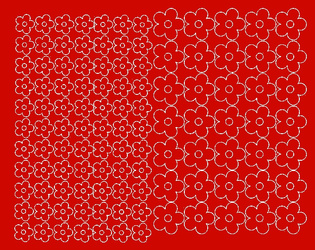 Naklejka na rower kask kwiaty kwiatki 112 sztuk czerwony połysk