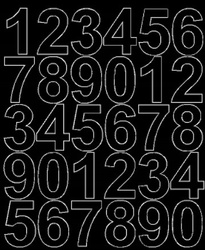 Naklejka cyfry samoprzylepne 4,5 cm naklejki czarny z połyskiem