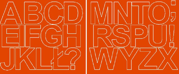 Naklejka litery samoprzylepne 6 cm naklejki pomarańczowy matowy