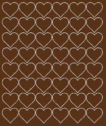 Naklejki serca walentynki 3 cm naklejka 48 sztuk brązowy matowy.