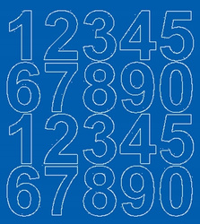 Naklejka cyfry samoprzylepne 5 cm naklejki niebieski matowy