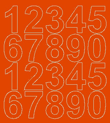 Naklejka cyfry samoprzylepne 5 cm naklejki pomarańczowy matowy