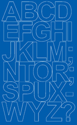 Naklejka litery samoprzylepne 12 cm naklejki niebieski matowy