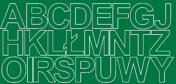 Naklejka litery samoprzylepne 7 cm naklejki zielony z połyskiem