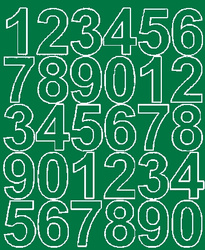 Naklejka cyfry samoprzylepne 4,5 cm naklejki zielony z połyskiem