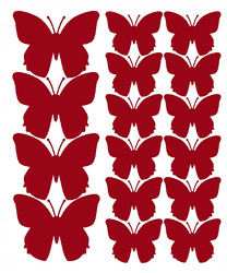 Naklejka na ścianę motyle 32 szt ciemno czerwony z połyskiem