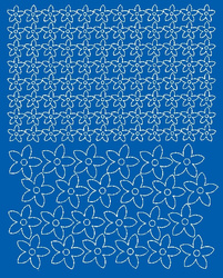 Naklejka na rower kask kwiaty kwiatki 120 sztuk niebieski matowy