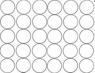 Naklejka koła 7 cm naklejki kółka kropki 30 sztuk biały matowy