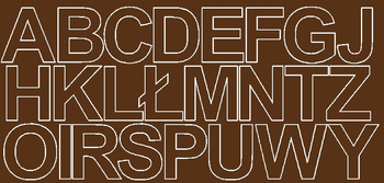 Naklejka litery samoprzylepne 7 cm naklejki brązowy matowy