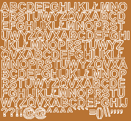 Naklejki litery samoprzylepne 1,5 cm miedziany matowy