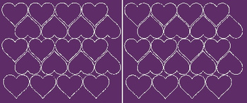 Naklejki serca walentynki 5 cm 40 sztuk fioletowy połysk