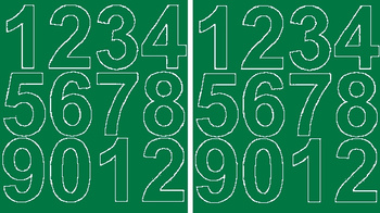 Naklejka cyfry samoprzylepne 7 cm naklejki zielony z połyskiem