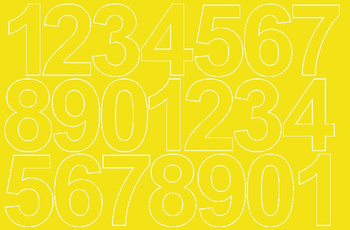 Naklejka cyfry samoprzylepne 10 cm naklejki żółty z połyskiem