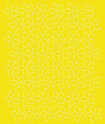 Naklejka na ścianę okno kwiaty 3 cm kwiatki 48 szt żółty połysk