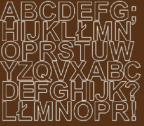 Naklejka litery samoprzylepne 3 cm naklejki brązowy matowy