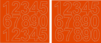 Naklejka cyfry samoprzylepne 6 cm naklejki pomarańczowy matowy