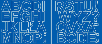 Naklejka litery samoprzylepne 5 cm naklejki niebieski połysk