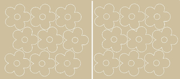 Naklejka na ścianę okno kwiaty kwiatki 18 sztuk beżowy połysk