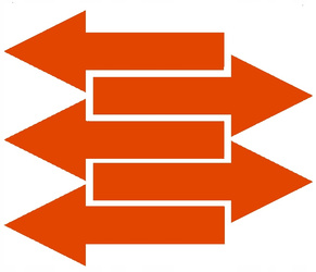 Naklejka strzałki 40x15 cm 5 sztuk naklejki pomarańczowy połysk