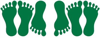 Naklejki stopy 6 szt. ścieżka sensoryczna zielony matowy