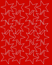 Naklejki gwiazdki 12 cm gwiazdy samoprzylepne 24 szt. czerwony matowy