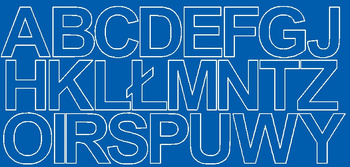 Naklejka litery samoprzylepne 7 cm naklejki z folii niebieski matowy