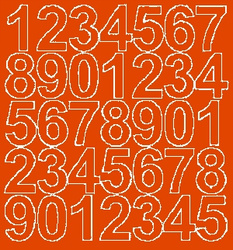 Naklejka cyfry samoprzylepne 4 cm naklejki pomarańczowy matowy