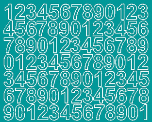 Naklejka cyfry samoprzylepne 2.5 cm naklejki turkusowy matowy