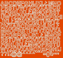 Naklejka litery samoprzylepne 1.5 cm naklejki pomarańczowy matowy