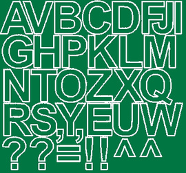 Naklejka litery samoprzylepne 4 cm naklejki zielony matowy